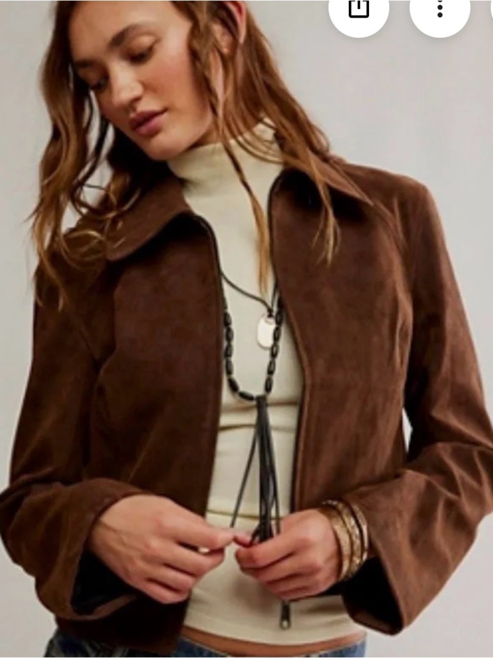 We the Free Hera Brown Vegan Leather Moto Jacket | IX
